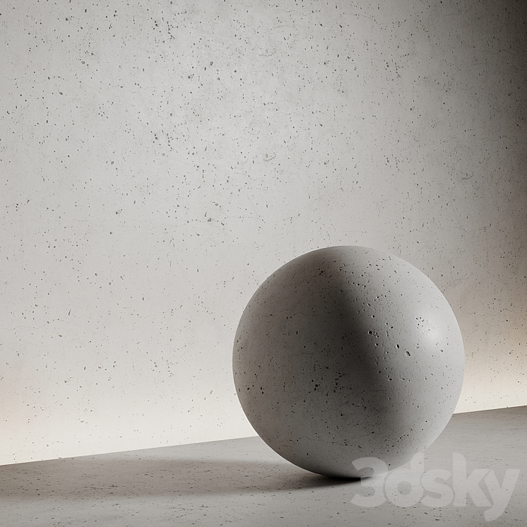 Concrete 3 material seamless pbr 3DS Max Model - thumbnail 1