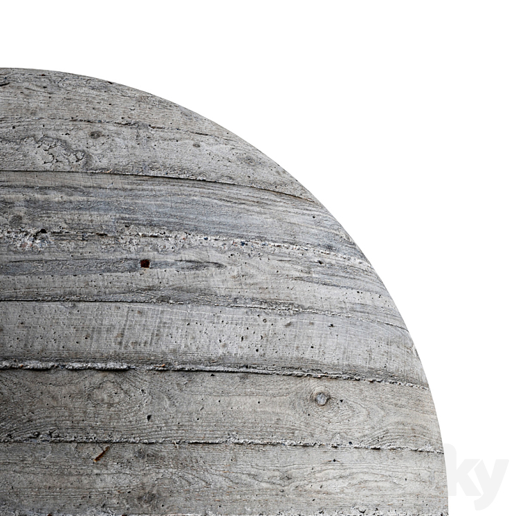 Concrete material with wood pattern. 22k 3DS Max Model - thumbnail 2