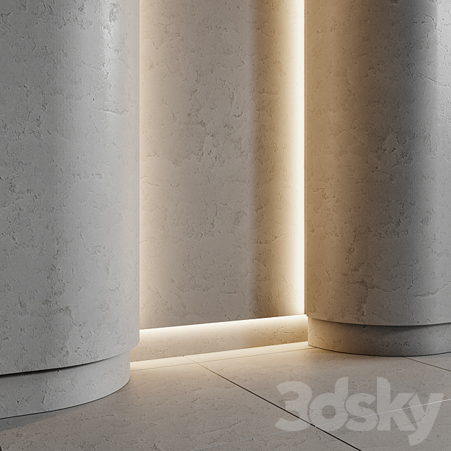 concrete set | decorative plaster | 2 3DS Max Model - thumbnail 2