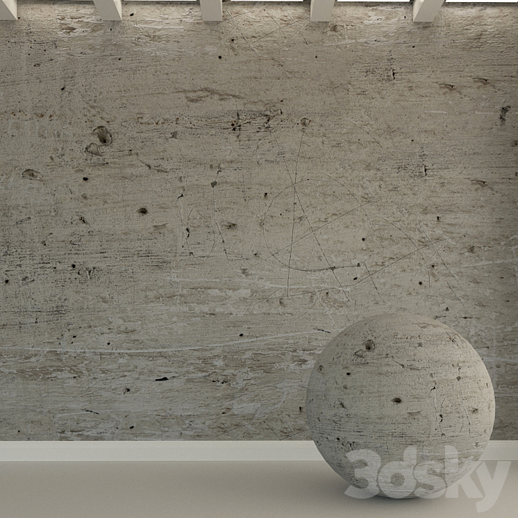 Concrete wall. Old concrete. 173 3DS Max Model - thumbnail 3