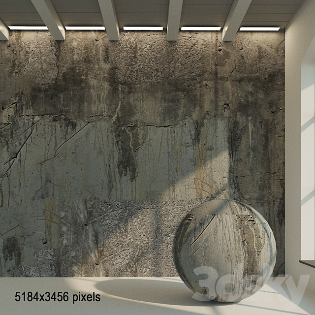 Concrete wall. Old concrete. 22 3ds Max - thumbnail 1