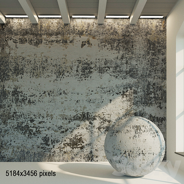 Concrete wall. Old concrete. 24 3ds Max - thumbnail 1