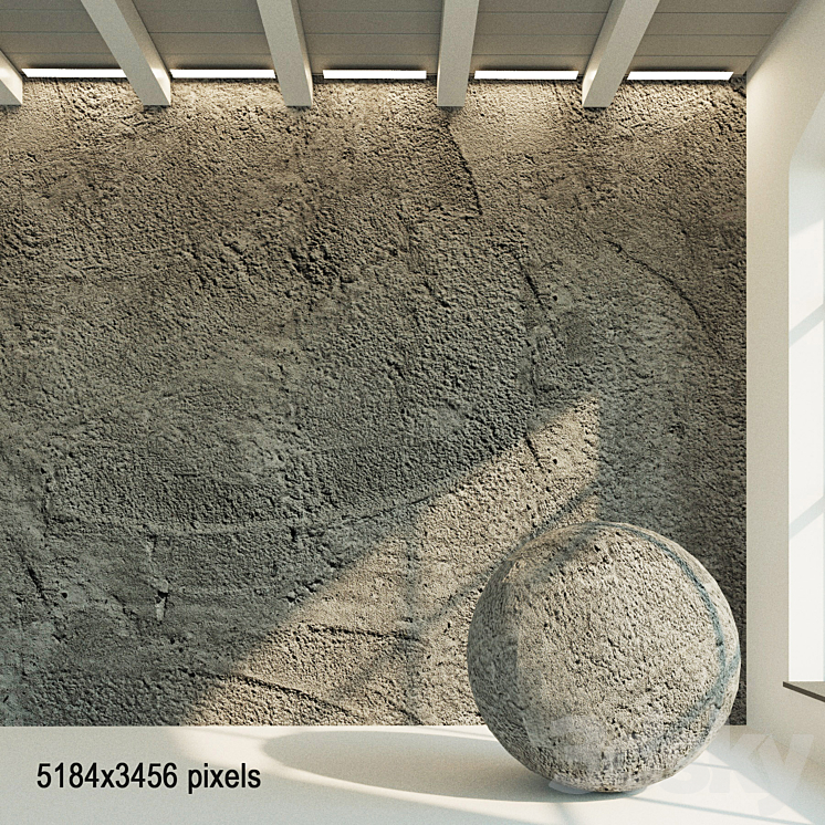 Concrete wall. Old concrete. 50 3DS Max - thumbnail 1