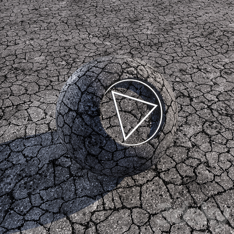 Cracked asphalt | Seamless | PBR 3DS Max Model - thumbnail 1