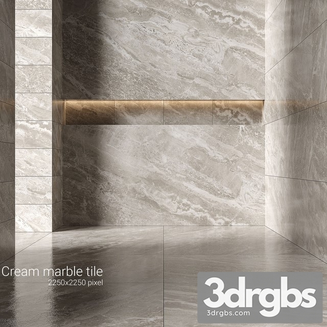 Cream Marble Tiles 3dsmax Download - thumbnail 1