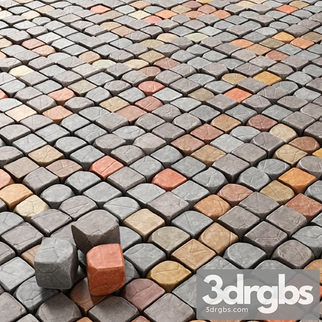 Cubes for decoration. (paving stones) 3dsmax Download - thumbnail 1