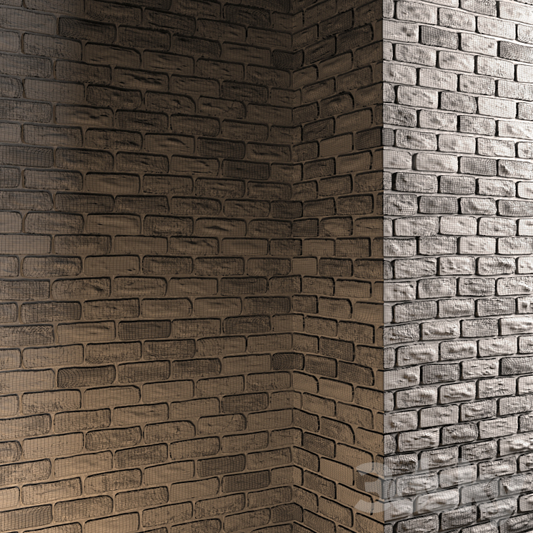 Decorative bricks White Hills 3DS Max - thumbnail 2