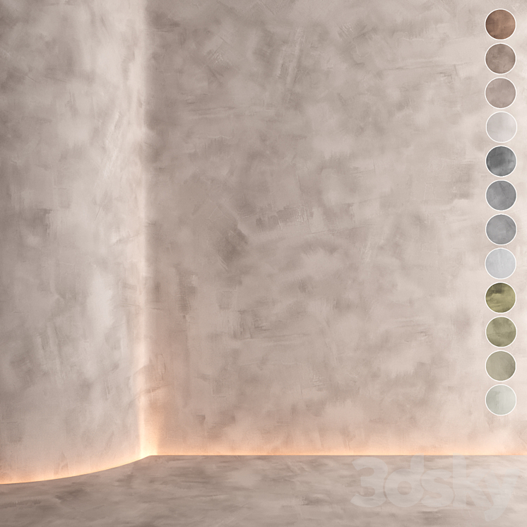 Decorative plaster 005 (Seamless texture) 3DS Max Model - thumbnail 1