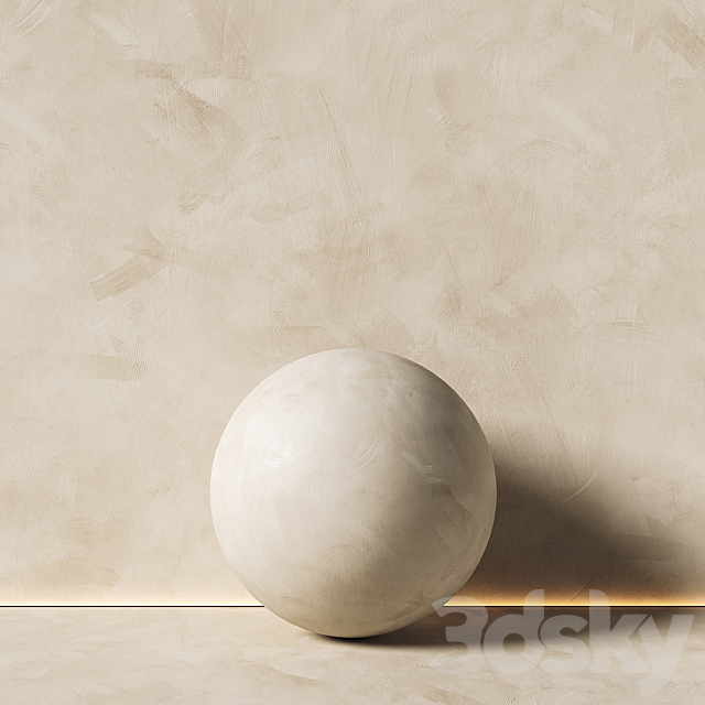 Decorative plaster beige 3DS Max Model - thumbnail 2