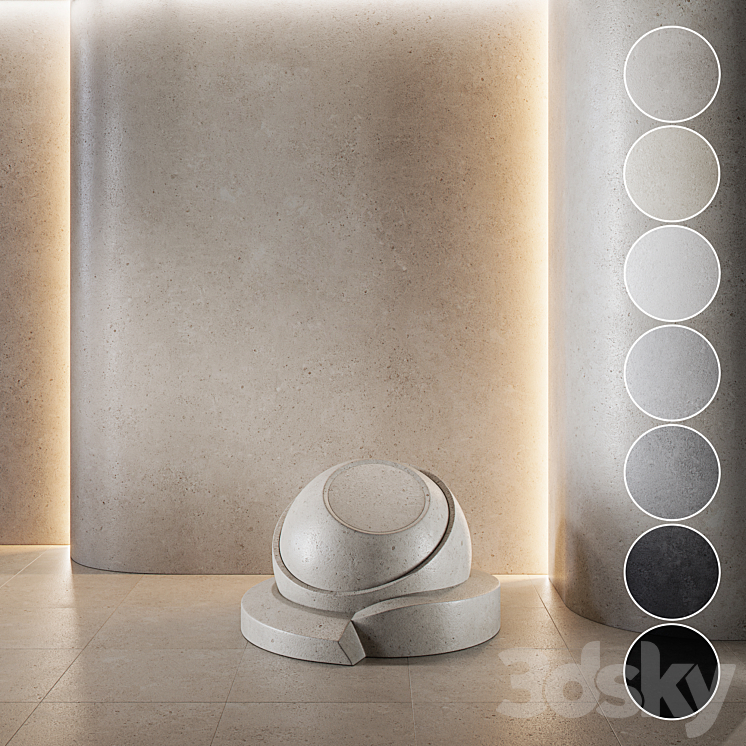 decorative plaster | Concrete set (seamless) | 05 3DS Max Model - thumbnail 1