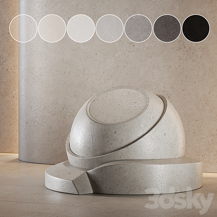 decorative plaster | Concrete set (seamless) | 05 3DS Max - thumbnail 2