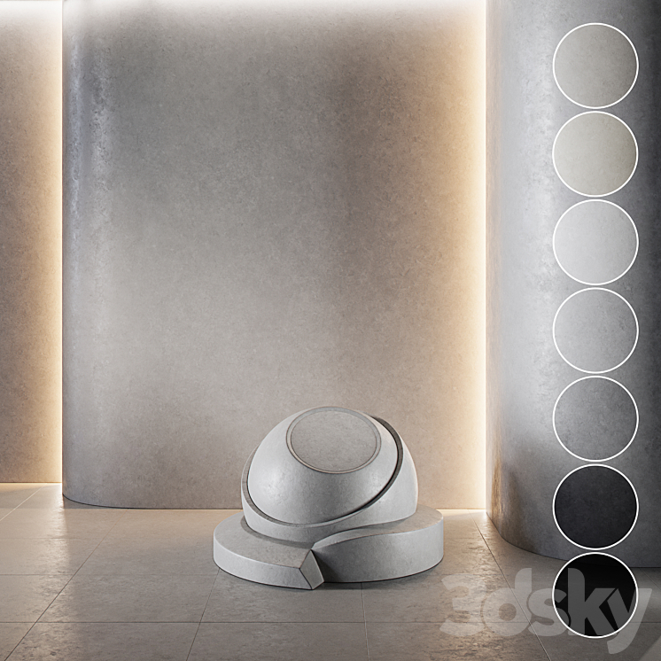 Decorative plaster | Concrete set (seamless) | 18 3DS Max Model - thumbnail 1