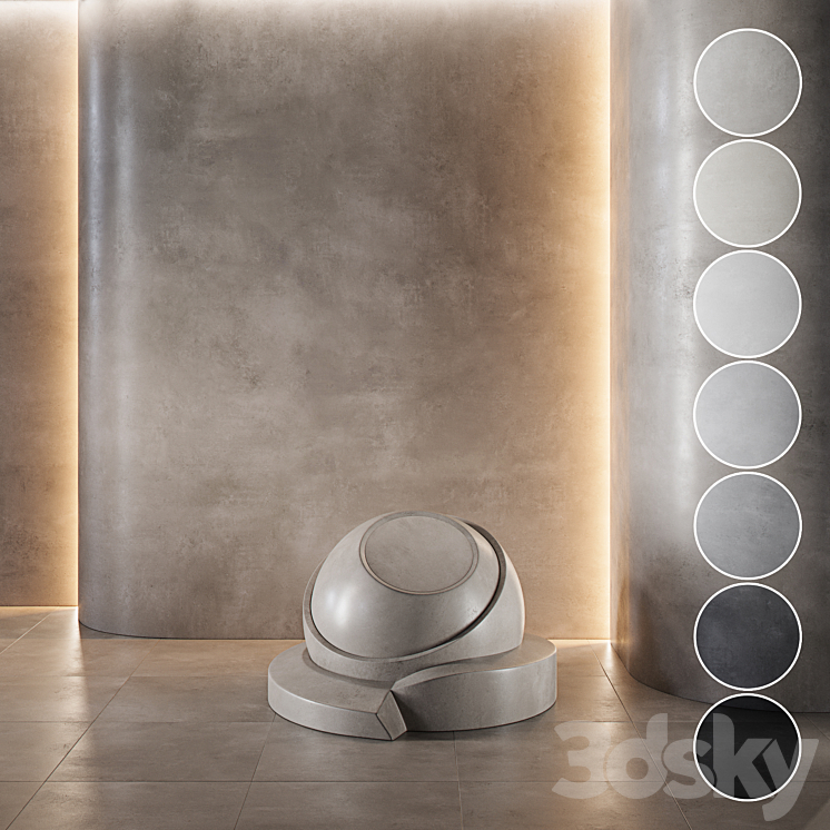 decorative plaster | Concrete set (seamless) | 29 3DS Max Model - thumbnail 1