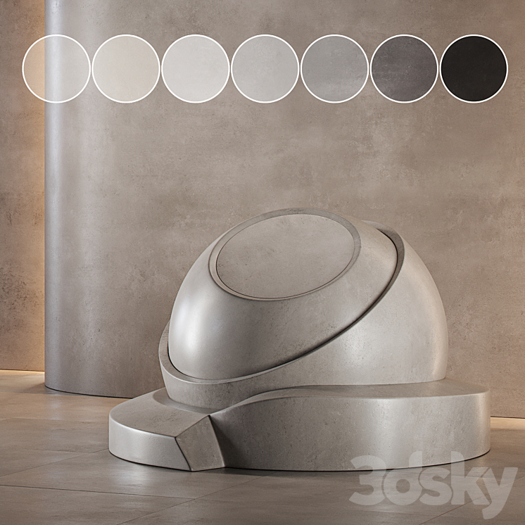 decorative plaster | Concrete set (seamless) | 29 3DS Max - thumbnail 2