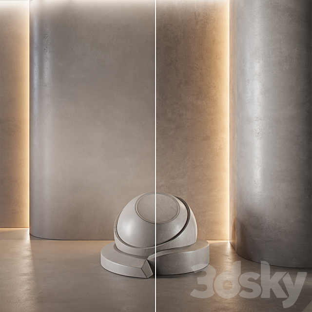 decorative plaster | Concrete set (seamless) | 34 3DS Max Model - thumbnail 3