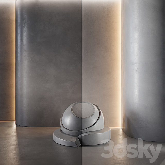 decorative plaster | Concrete set (seamless) | 34 3DS Max Model - thumbnail 6