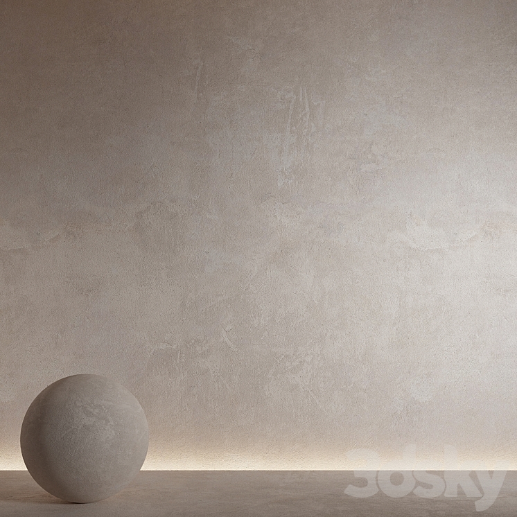 Decorative plaster. Seamless decorative plaster material 3DS Max Model - thumbnail 1