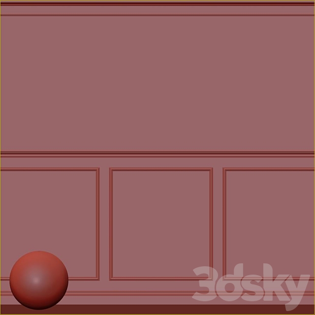 Decorative plaster with molding 100 3DS Max Model - thumbnail 3