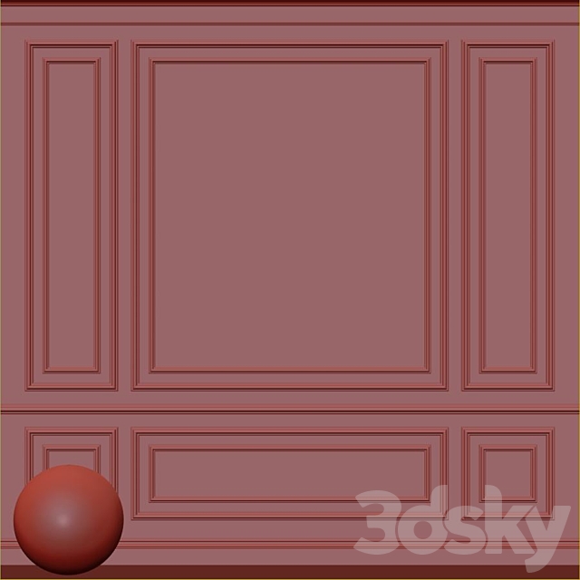 Decorative plaster with molding 114 3DS Max Model - thumbnail 3