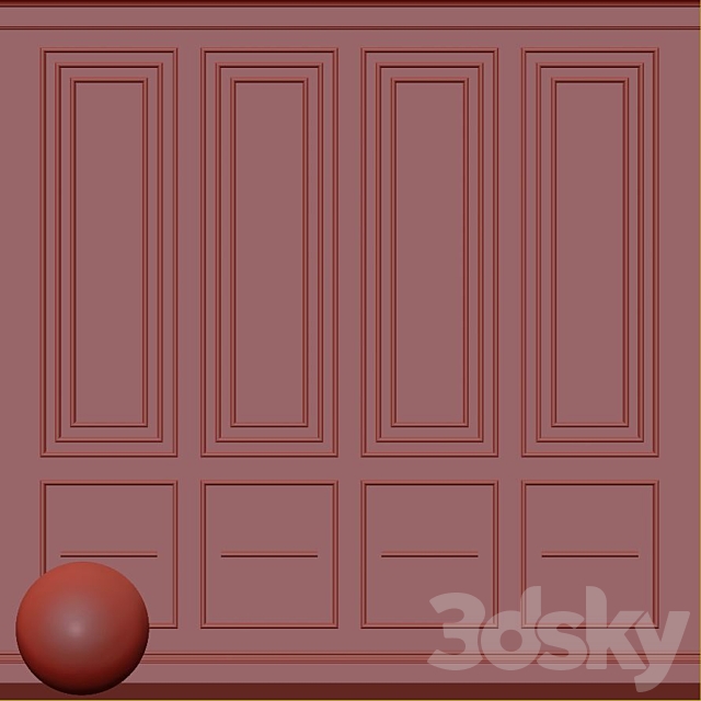 Decorative plaster with molding 115 3DS Max Model - thumbnail 3