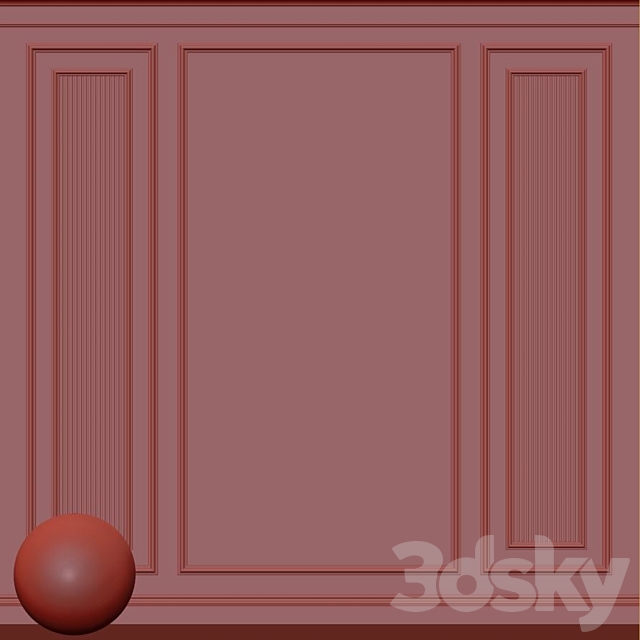 Decorative plaster with molding 116 3DS Max Model - thumbnail 3