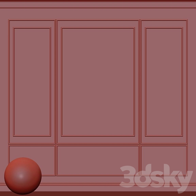 Decorative plaster with molding 134 3DS Max Model - thumbnail 3