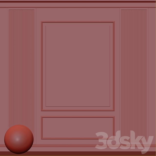 Decorative plaster with molding 144 3DS Max Model - thumbnail 3