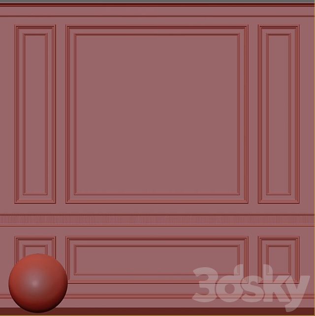 Decorative plaster with molding 185 3DS Max Model - thumbnail 3