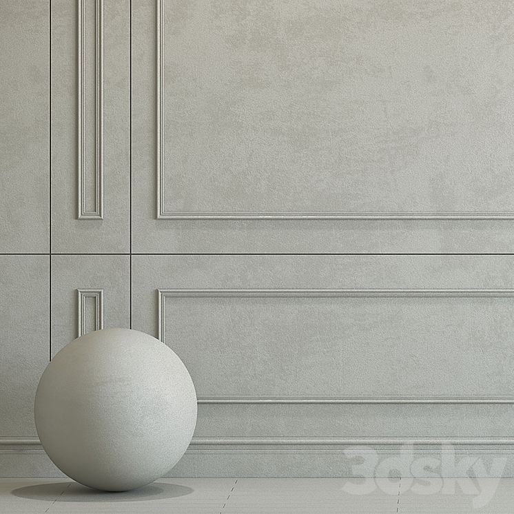 Decorative plaster with molding 221 3DS Max - thumbnail 2