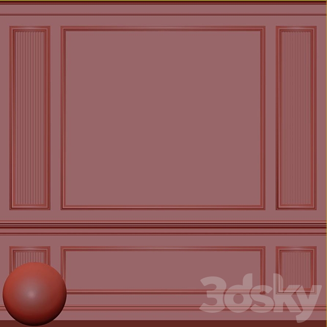 Decorative plaster with molding 62 3DS Max Model - thumbnail 3