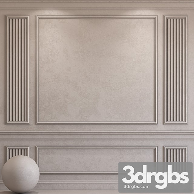 Decorative plaster with molding 62 3dsmax Download - thumbnail 1