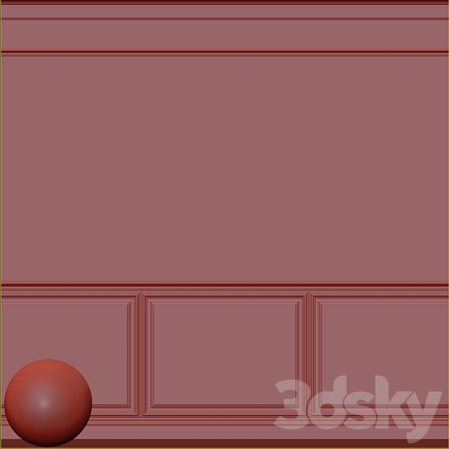 Decorative plaster with molding 76 3DS Max Model - thumbnail 3