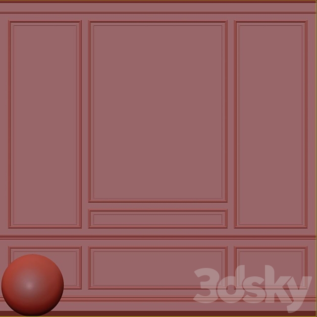 Decorative plaster with molding 96 3DS Max Model - thumbnail 3