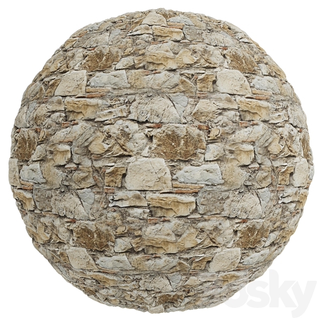 FB760 Natural Stone Wall Sample | 3MAT | 4K | seamless | PBR 3DS Max Model - thumbnail 6