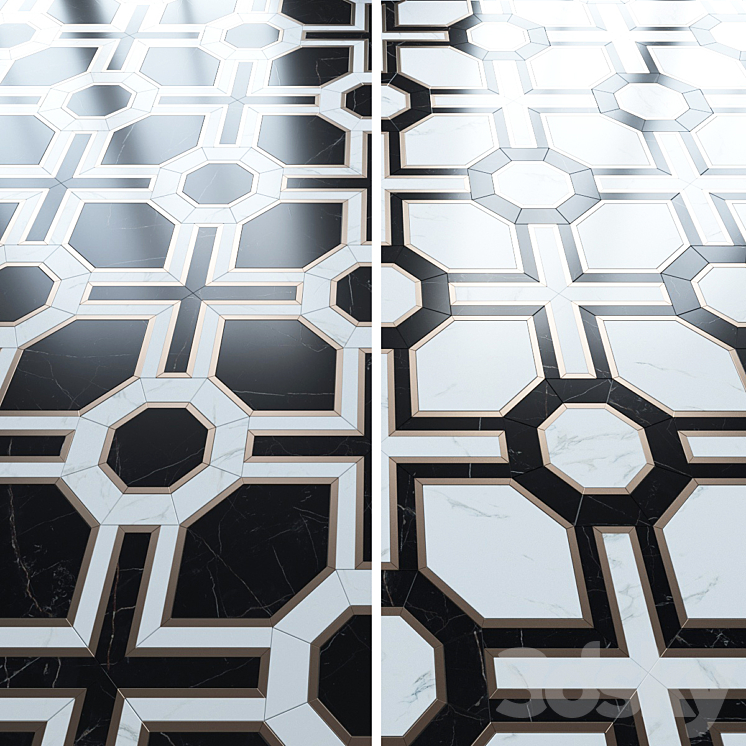 Floor mosaic from the factory Madique 3DS Max Model - thumbnail 3