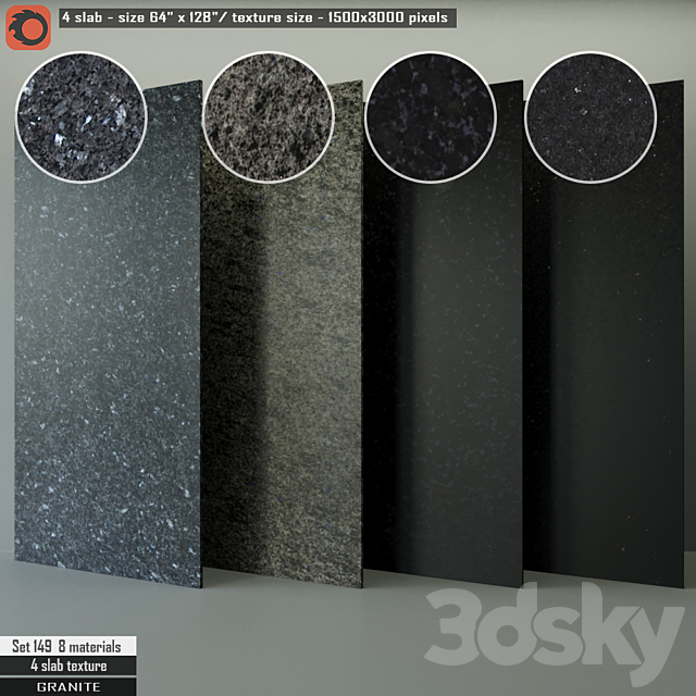 Granite Slab Set 149 3ds Max - thumbnail 1