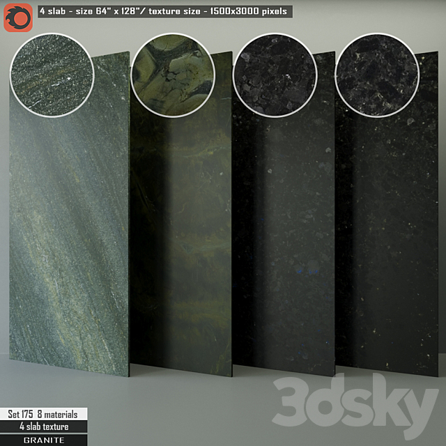 Granite Slab Set 175 3ds Max - thumbnail 1