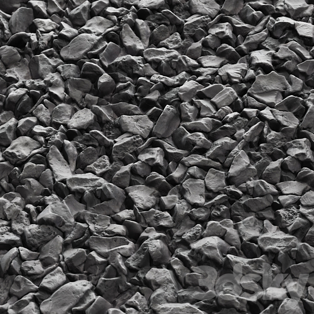 Gray gravel 3DS Max Model - thumbnail 3