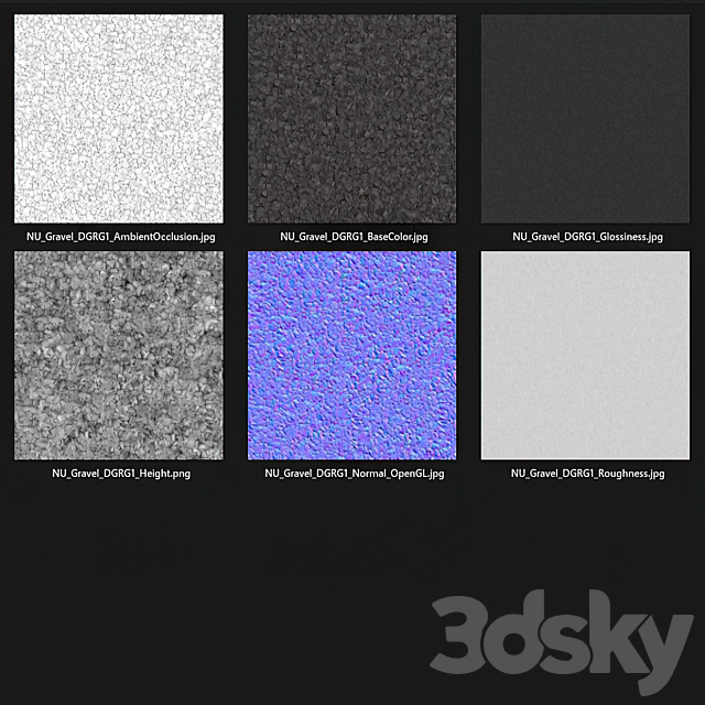 Gray gravel 3DS Max Model - thumbnail 7