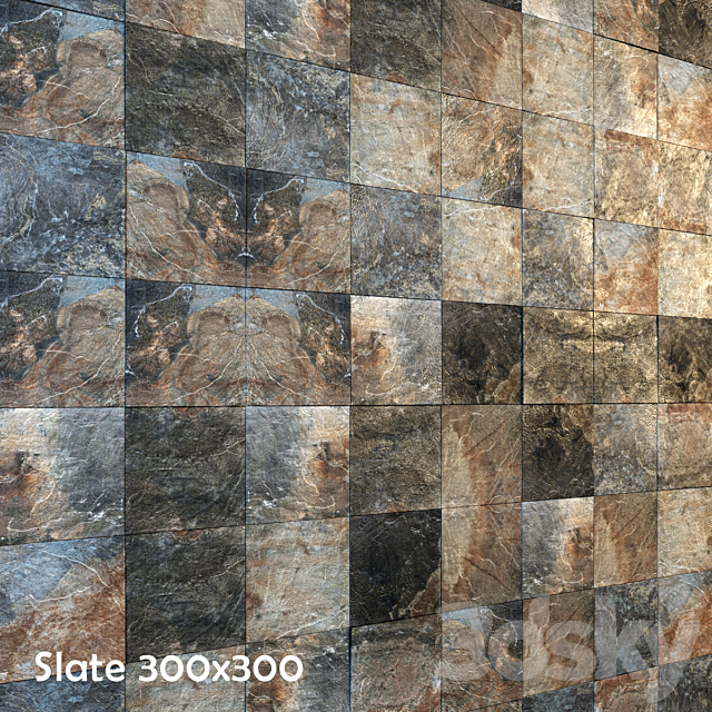 Indian slate in three colors 3ds Max - thumbnail 2