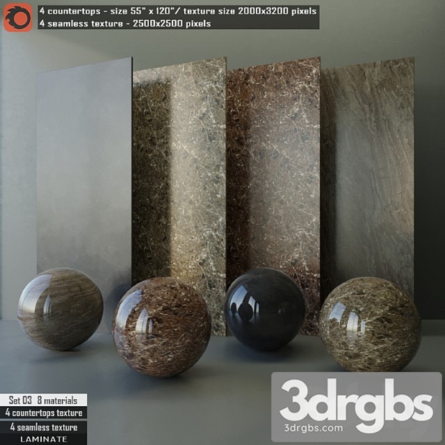 Laminate Countertops Seamless Texture Set 03 3dsmax Download - thumbnail 1