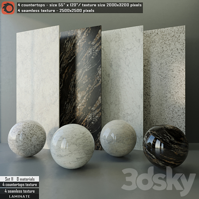 Laminate countertops & Seamless texture Set 11 3DSMax File - thumbnail 1