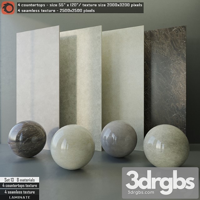 Laminate countertops & seamless texture set 13 3dsmax Download - thumbnail 1