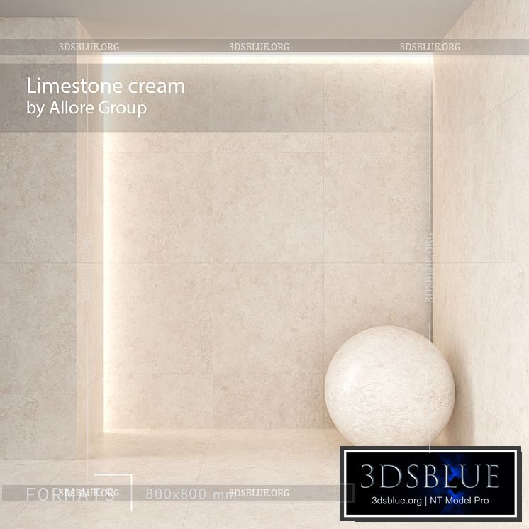 Limestone cream Floor\/Wall Tile 3DS Max - thumbnail 3