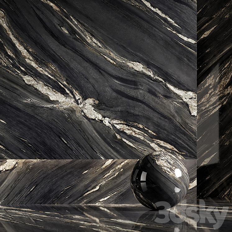 Marble Gray Black 3DS Max Model - thumbnail 1