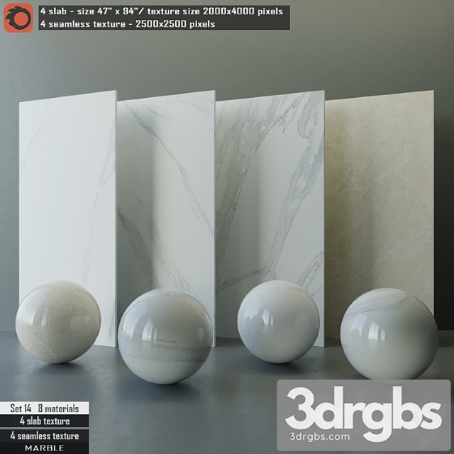 Marble slab & seamless texture set 14 3dsmax Download - thumbnail 1