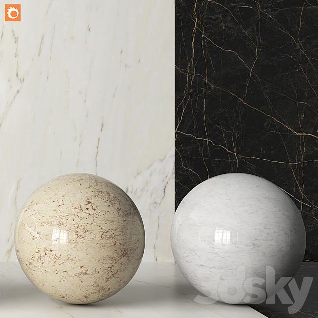 Marble slab & Seamless texture Set 192 3DS Max Model - thumbnail 3