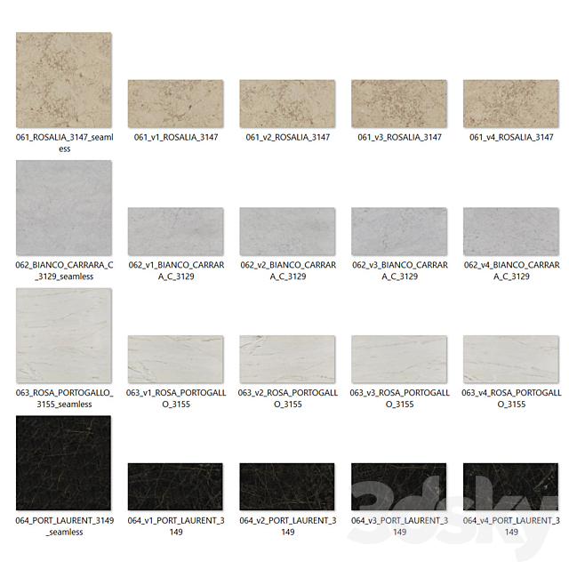 Marble slab & Seamless texture Set 192 3DS Max Model - thumbnail 5