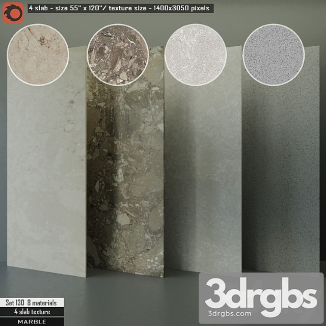 Marble slab set 130 3dsmax Download - thumbnail 1