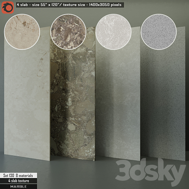 Marble Slab Set 130 3DSMax File - thumbnail 1